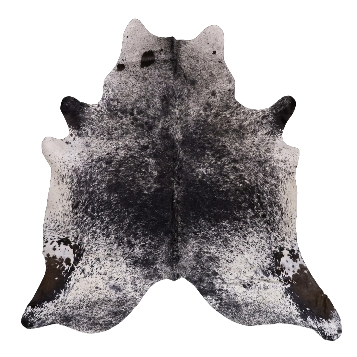 Black Salt and Pepper X-Large Cowhide Rug, 7'2" x 6'11" #94220