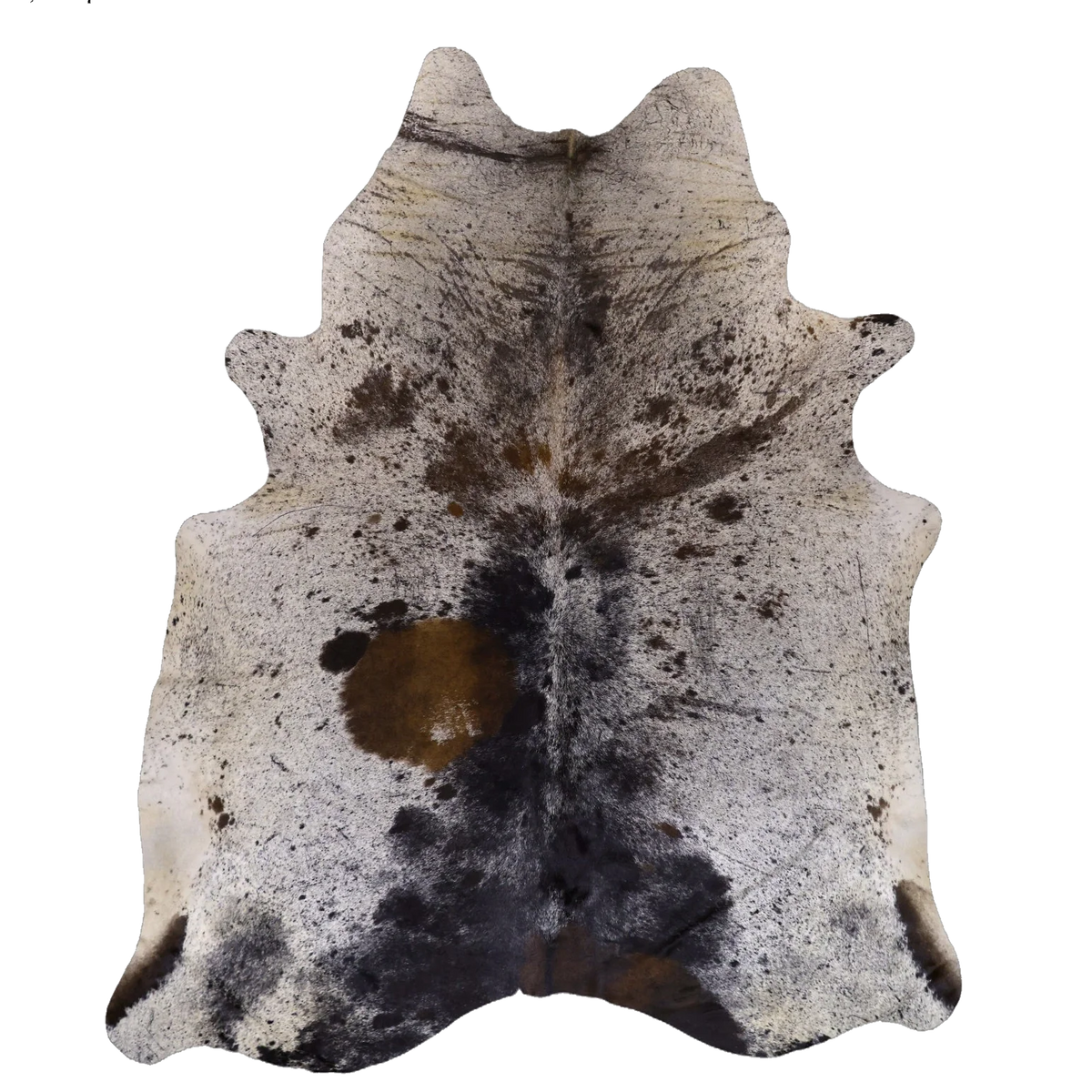 Black Salt and Pepper X-Large Cowhide Rug, 7'11" x 6'6" #94264