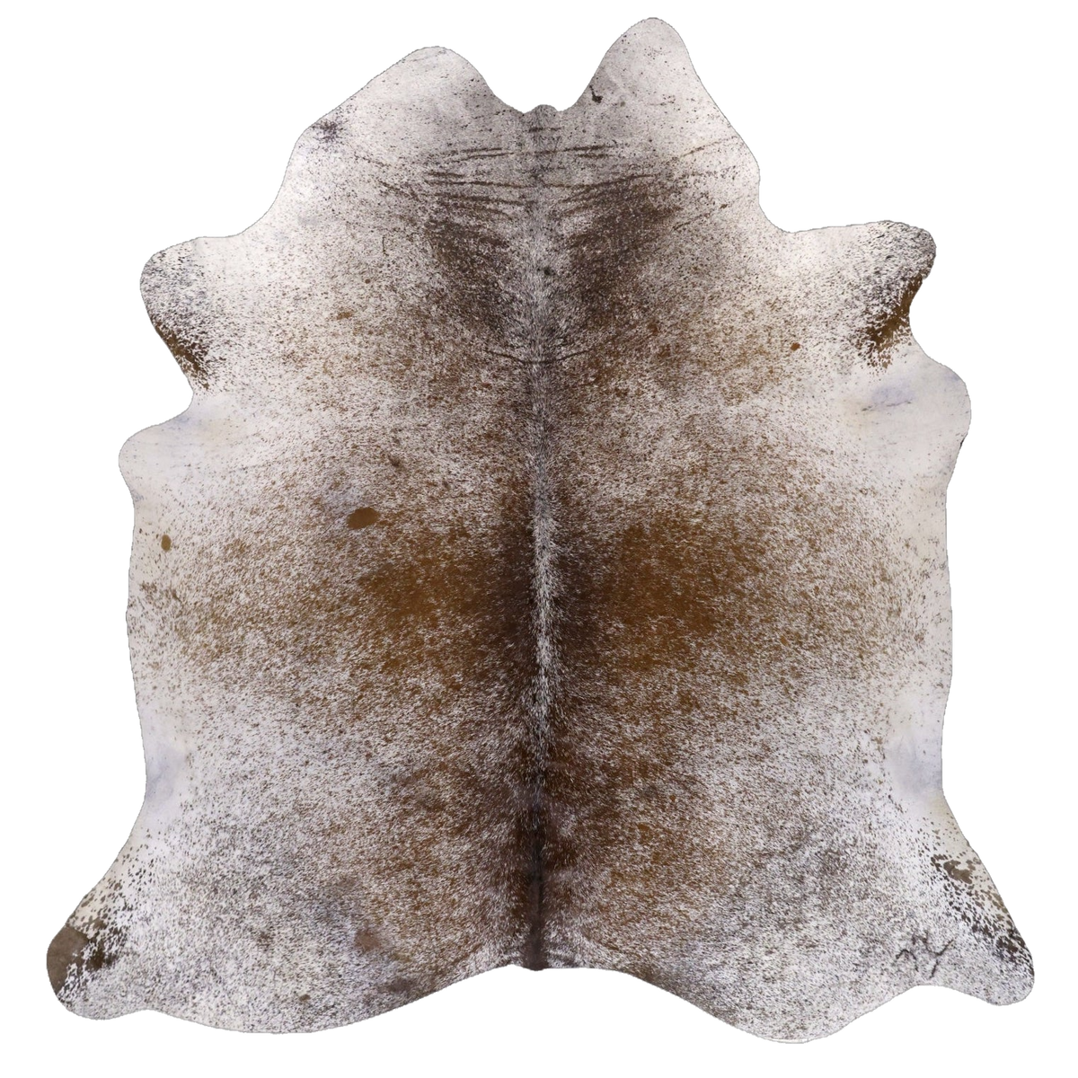 Brown Salt and Pepper X-Large Cowhide Rug, 7'0" x 6'7" #94331