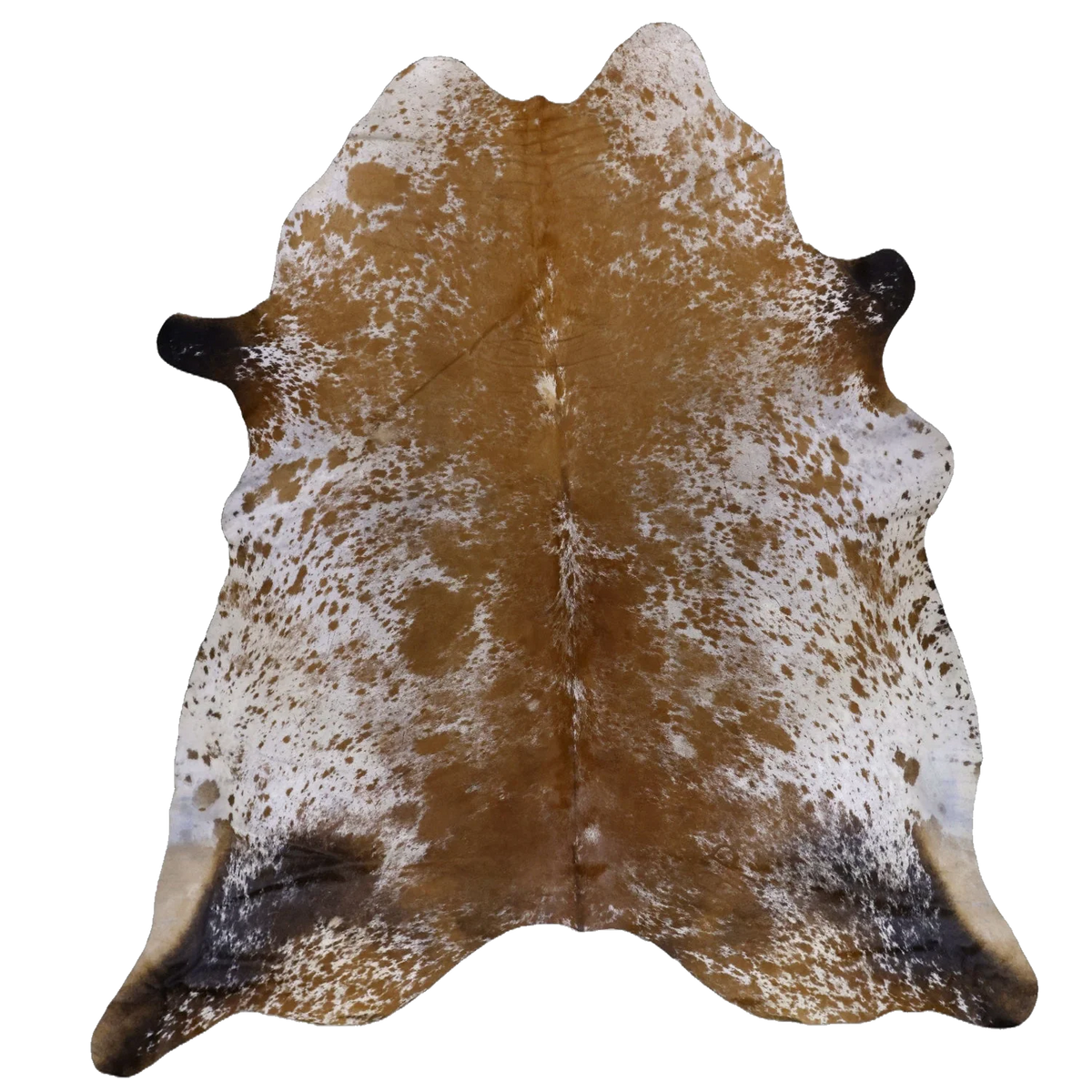 Caramel Brown Salt and Pepper XX-Large Cowhide Rug, 7'11" x 6'11" #94341