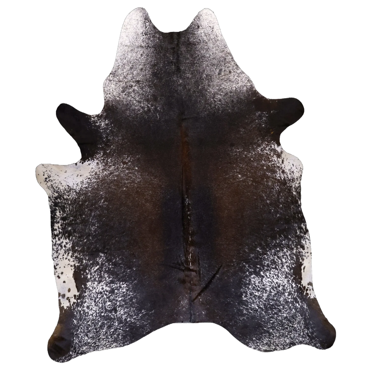 Black Salt and Pepper X-Large Cowhide Rug, 7'6" x 6'4" #94485