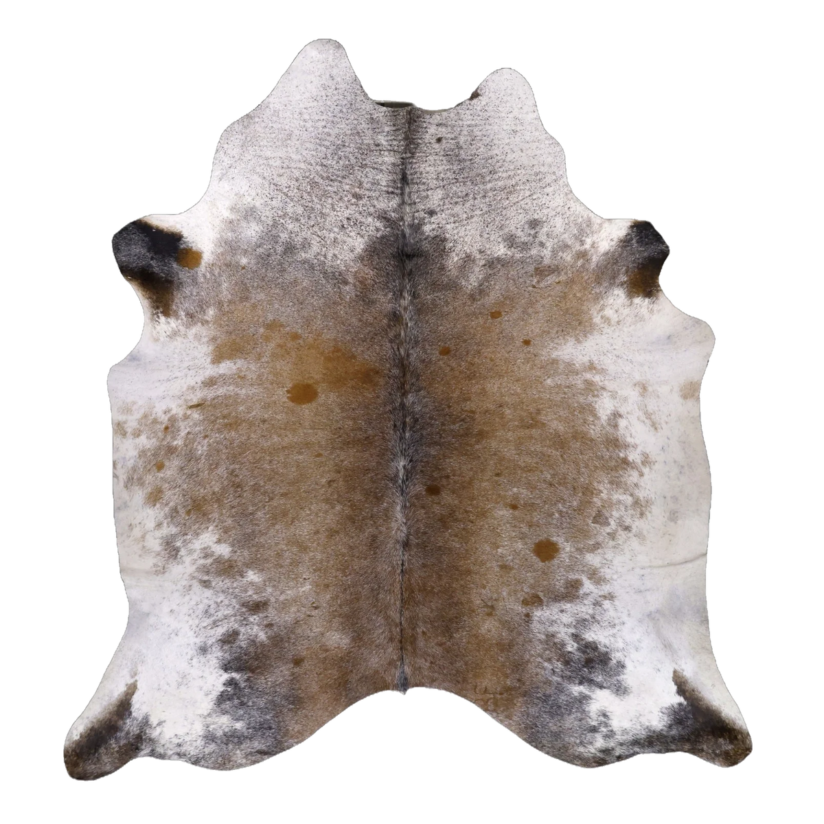 Brown Salt and Pepper X-Large Cowhide Rug, 6'11" x 6'11" #94492
