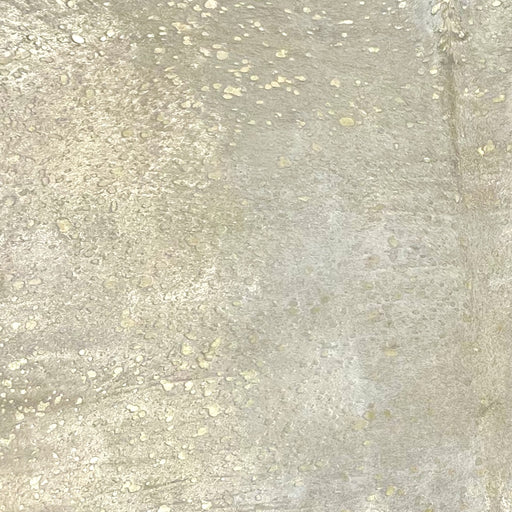 Closeup of this Large, White, Brazilian Cow hide, showing a gold, metallic acid wash (BRAW444)