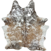 XL Tricolor Brazilian Cowhide w/ Silver Acid Wash: tricolor, Brazilian cowhide that has been treated with a silver, metallic acid wash - 8'5" x 6'8" (BRAW457)