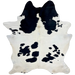 XL White and Black Brazilian Cowhide:  white with large and small, black spots - 8'2" x 5'11" (BRBKW255)