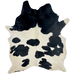 Large Off-White and Black Brazilian Cowhide:   off-white with large, black spots  - 7'9" x 5'11" (BRBKW262)