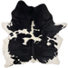 Black and White Brazilian Cowhide:  white with black speckles and large and small, black spots - 6'7" x 5'8" (BRBKW265)