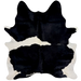 Black and White Brazilian Cowhide: white with two large, black spots - 6'8" x 5'10" (BRBKW284)