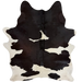  Black and White Brazilian Cowhide:  white with black spots, and hints of dark brown mixed in on the back -  7'1" x 5'6" (BRBKW286)