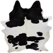 Large Black and White Brazilian Cowhide:  white with small and large, black spots -  7'9' x 6'4" (BRBKW287)