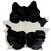 Black and White Brazilian Cowhide:  white with large, black spots - 7'3" x 5'8" (BRBKW289)