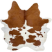 Brown and White Brazilian Cowhide: white with large and small, brown spots - 7'5" x 5'10" (BRBNW367)