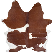 Large Brown and White Brazilian Cowhide: brown with large, white spots - 7'8" x 5'10" (BRBNW373)