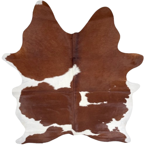 Large Brown and White Brazilian Cowhide: brown with large, white spots - 7'8" x 5'10" (BRBNW373)