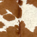 Closeup of this Speckled Brazilian Cowhide, showing ivory with brown speckles and large and small, brown spots  (BRBNW378)