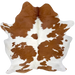 Brown and White Brazilian Cowhide: white with large and small, brown spots - 7'3" x 5'6" (BRBNW379)