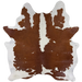 Brown and White Brazilian Cowhide: white with brown spots - 7' x 5'7" (BRBNW392)