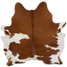 Brown and White Brazilian Cowhide:  brown with white spots that have brown speckles - 7'5" x 6'8" (BRBNW395)