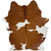 Brown and White Brazilian Cowhide:  brown with white spots - 7'4" x 5'2" (BRBNW397)