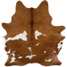 Large Brown and White Brazilian Cowhide: brown with white spots, some having brown speckles - 7'8" x 6'2" (BRBNW399)