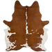 Large Brown and White Brazilian Cowhide: white with brown spots, and white on the belly - 7'9" x 6'2"  (BRBNW400)