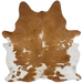 Brown and White Brazilian Cowhide: white with brown speckles and large and small, brown spots - 7'2" x 5'11" (BRBNW403)