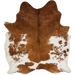 Large Reddish Brown and White Brazilian Cowhide: white with large and small, reddish brown spots - 7'7" x 5'11' (BRBNW409)