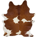 Large Reddish Brown and White Brazilian Cowhide: reddish brown with large, white spots - 7'10" x 5'10" (BRBNW410)