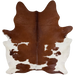 Reddish Brown and White Brazilian Cowhide: brown with white spots and white on the belly - 7'3" x 5'11" (BRBNW411)