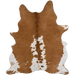 Brown and White Speckled Brazilian Cowhide:  brown with white spots that have brown speckles - 7'3" x 5'6"(BRBNW420)