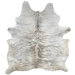 White and Gray Brazilian Brindle Cowhide:  white, with gray, brindle markings - 6'11" x 5'7" (BRBR1102)