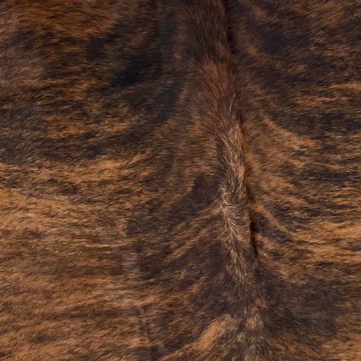 Closeup of this Brazilian Brindle Cowhide, showing brown with black, brindle markings (BRBR1117)