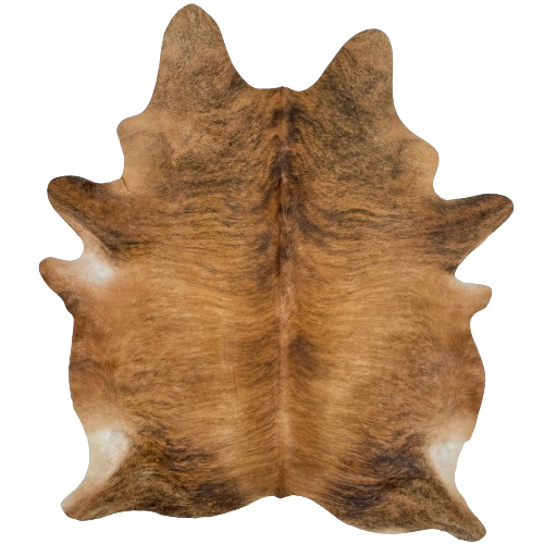 Large Reddish Brown and Black Brazilian Brindle Cowhide:  light reddish brown with black, brindle markings - 7'9" x 5'9" (BRBR1156)
