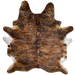 Large Brown and Black Brazilian Brindle Cowhide:   brown with black, brindle markings, and it has white on part of the belly - 7'11" x 6'6" (BRBR1164)