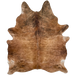 Large Brown and Black Brazilian Brindle Cowhide:  light brown with darker brown and black, brindle markings - 7'10" x 6' (BRBR1232)