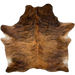 Reddish Brown and Black Brazilian Brindle Cowhide: reddish brown with a black, brindle pattern - 6'10" x 6'2" (BRBR1276)