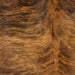 closeup of this Brazilian Brindle Cowhide, showing reddish brown with a black, brindle pattern (BRBR1276)