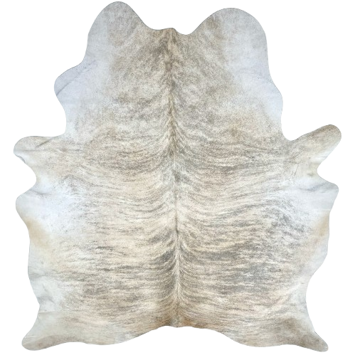 Brazilian Lt Beige and Gray Light Brindle Cowhide: light beige with gray, brindle markings - 7'4" x 6' (BRBR1281)