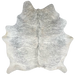 White and Gray Brazilian Lt Brindle Cowhide, 1 brand mark: white with gray brindle markings, and one brand mark on the right side of the butt - 7' x 6'3" (BRBR1285)