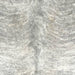 Closeup of this Brazilian Light Brindle Cowhide, showing white with gray brindle markings (BRBR1285)