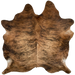 Brown and Black Brazilian Brindle Cowhide, long hair: has long hair that is light brown and reddish brown, with black, brindle markings - 7'3" x 6'2" (BRBR1310)