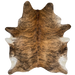 Brown and Black Brazilian Brindle Cowhide: brown with black, brindle markings, and it has reddish brown down the middle - 7'3" x 5'10" (BRBR1358)