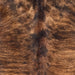 Closeup of this XXL Brazilian Brindle Cowhide, showing brown with black, brindle markings (BRBR1416)