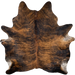 Reddish Brown and Black Brazilian Brindle Cowhide: reddish brown with black, brindle markings - 6'8" x 6' (BRBR1478)