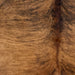 closeup of this Brazilian Brindle Cowhide, showing brown with black, brindle markings (BRBR1479)