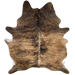 Large Tan, Brown, Black Brazilian Brindle Cowhide: tan and brown with black and brown, brindle markings- 7'6" x 5'10"(BRBR1484)