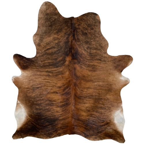 Red Brown and Black Brazilian Brindle Cowhide:r ed brown with black, brindle markings - 7'3" x 5'9" (BRBR1486)