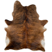 Red Brown and Black Brazilian Brindle Cowhide:r ed brown with black, brindle markings - 7'3" x 5'9" (BRBR1486)