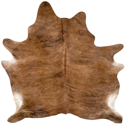 Brown and Black Brazilian Brindle Cowhide: brown with black, brindle markings - 6'10" x 6'1" (BRBR1487)