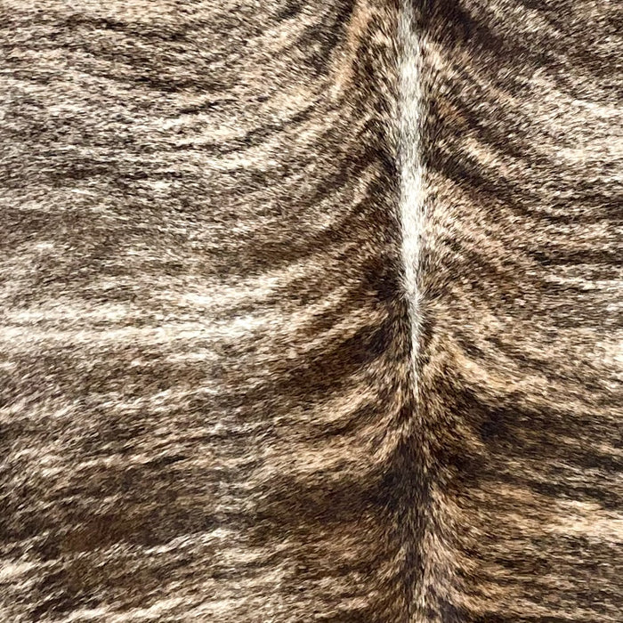 White, Brown, Black Brazilian Brindle Cowhide - 7'4" x 5'1" (BRBR1488)
